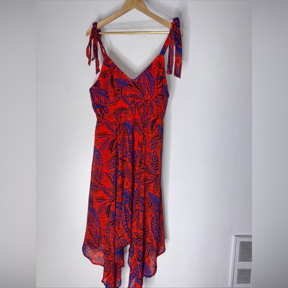 Alexis x Target Dress Tropical Leaf Tie Strap Midi Beach Beachy Size Large
